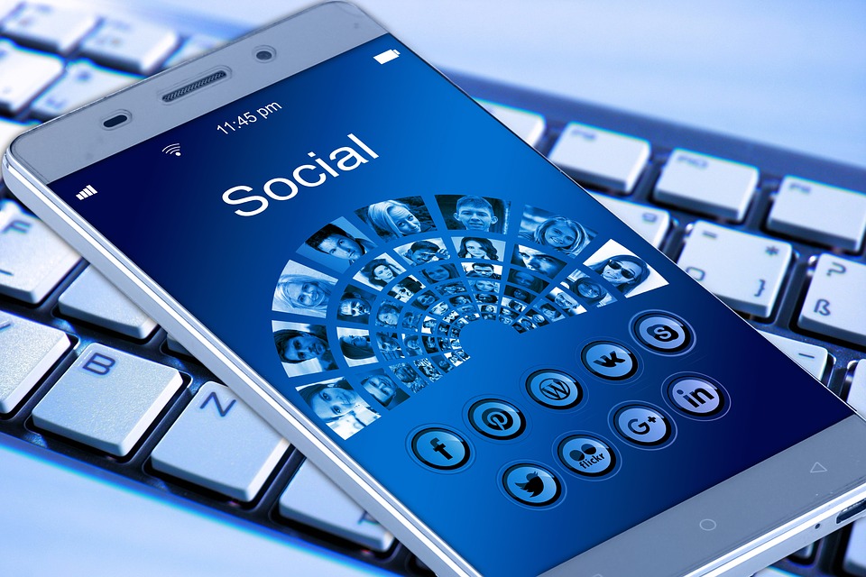 social icons on phone
